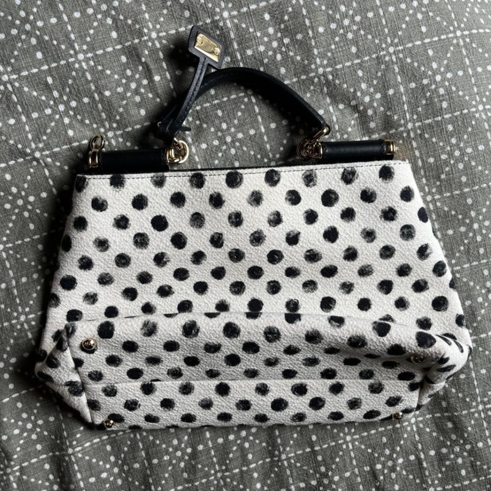 White Polka Dot Medium Miss Sicily Bag